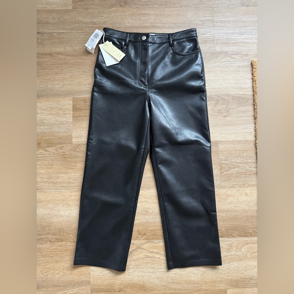 NWT Wilfred Melina Cropped Leather Black Pants - Picture 8 of 11